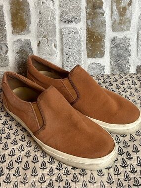 Greats Men's Slip-On Canvas Sneaker Shoes in Rust Brown